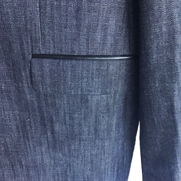 EXPRESS Men Photographer Suit Jacket Fitted Faux Leather Trim Size 36 Short NWOT - Picture 4 of 7